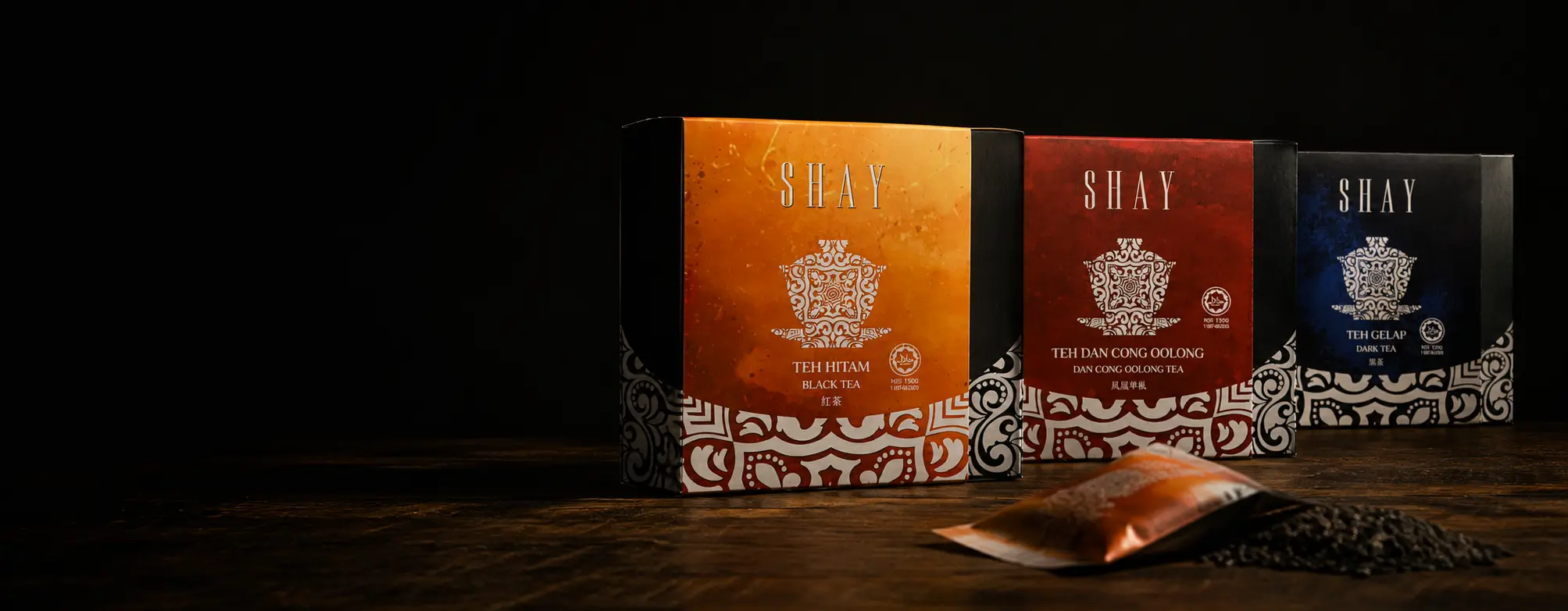 SHAY single origin tea boxes