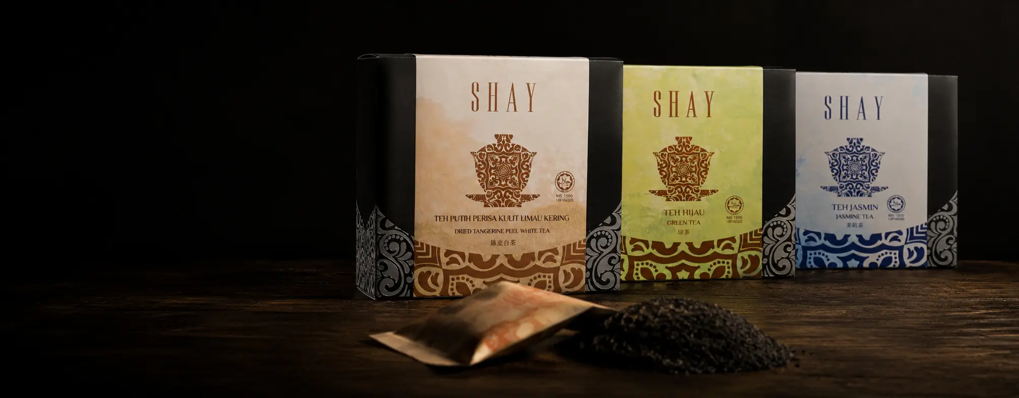 SHAY single origin tea boxes